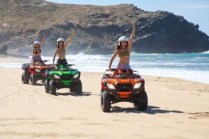 Beach ATV, Free Camel Ride, and Sky Bike Combo - ATV riding in the desert: shared bikes, clear briefings, and real variety