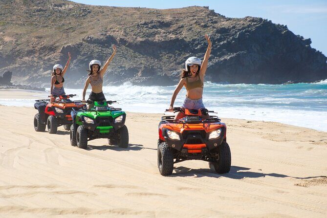 Beach ATV, Free Camel Ride, and Sky Bike Combo - ATV riding in the desert: shared bikes, clear briefings, and real variety