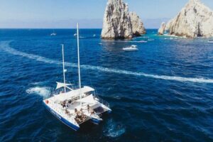 Cabo San Lucas and Santa Maria Bay Snorkeling Sightseeing Cruise - From the dock to Los Cabos scenery: what Stop 1 really feels like