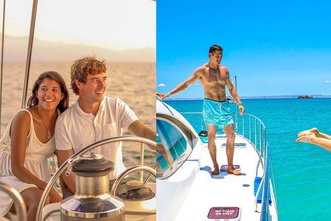 Multimillion Yacht Cabo Cruise Sunset or Snorkel Optional PICKUP! - Stop-by-Stop: El Arco, Medano Beach, Playa de los Amantes, Divorce Beach, and Lands End